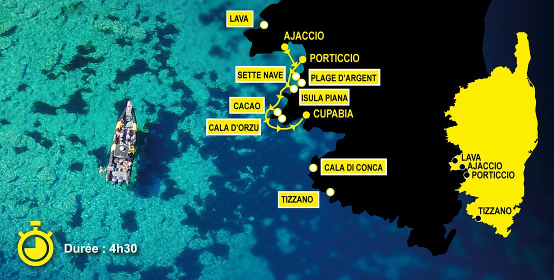 Venez découvrir tous les plus beaux endroits paradisiaques de la Rive sud du Golfe D’Ajaccio avec notre nouvelle promenade en mer au départ d'Ajaccio et de Porticcio 